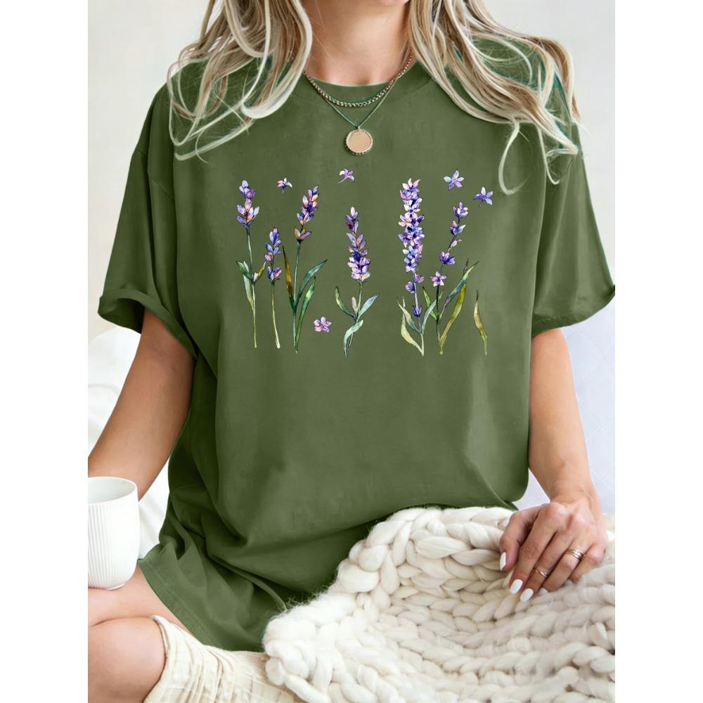 Women's Tee - Colorful Space Cartoon Pattern Graphic, Playful Galaxy Print Design for Casual Daily Wear