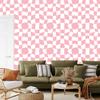 Wallpaper Casual Checkerboard Coral and White for Living Room and Bedroom 50x1000