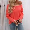 New Clothing Women Round Neck Jump Color Core Yarn Long-sleeved Sweater for Women's Versatile Casual and Elegant Loose Pullover