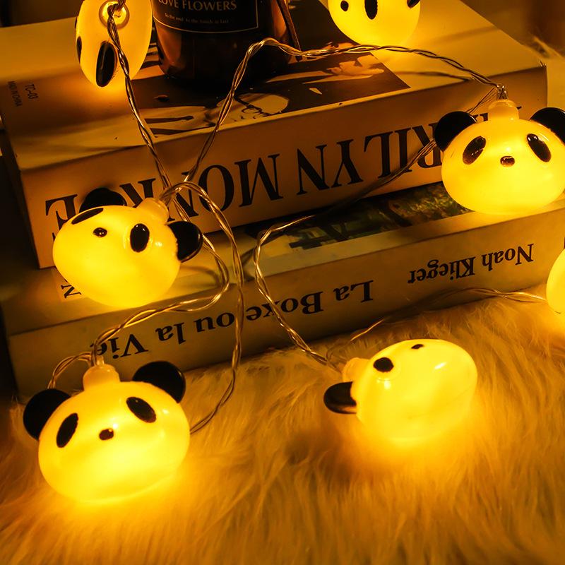 

Panda Head LED String Lights - Decorative Night Lights for Kids Rooms 2m 10 lights - Constant USB