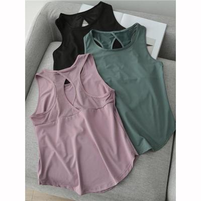 Canotta Estiva Sezione Sottile Schiena a Rete Senza Schiena Larga Casual Versatile Yoga Sportiva T-shirt Fitness Canottiera da Corsa