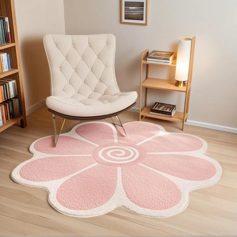 Irregular Flower Carpet Kids Crawling Mat Living Room Decor Bedroom Cartoon Floor Mat Girls Room Carpet Coffee Table Rugs