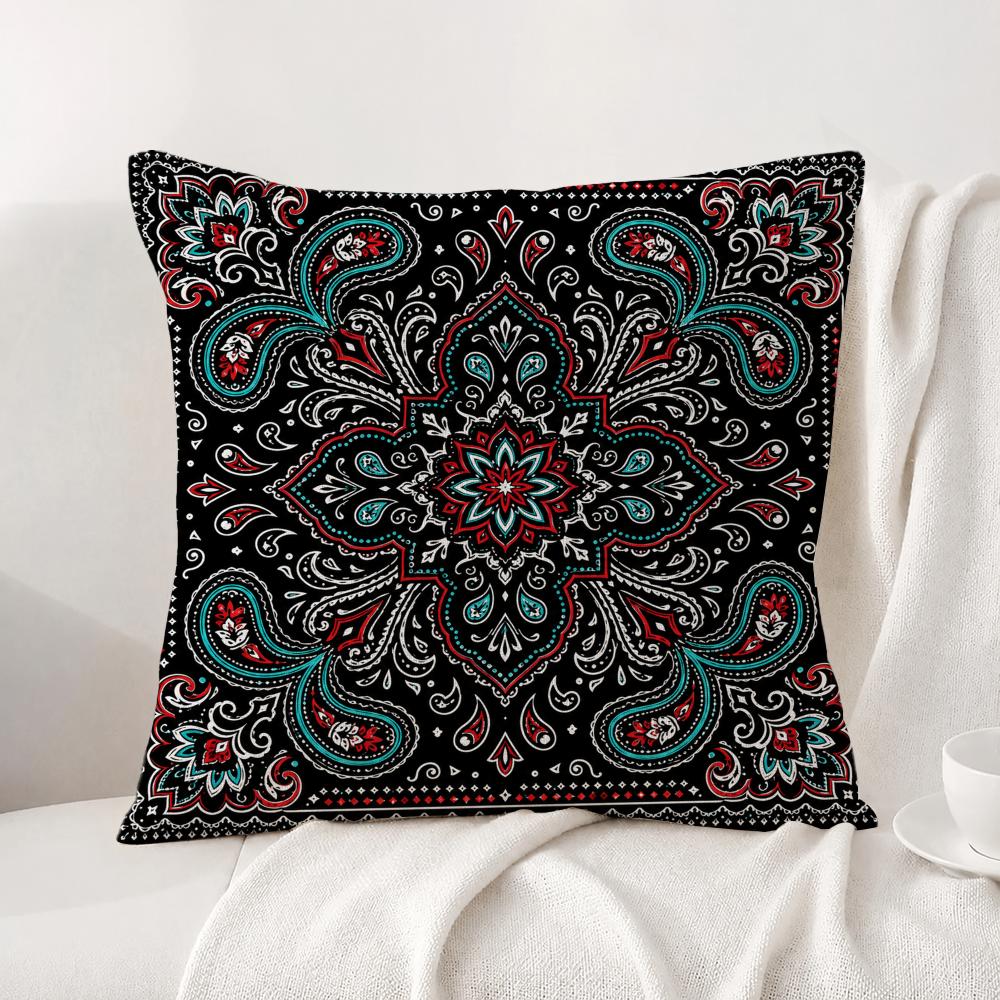 Pattern Bandanna Pattern Cushion Cover Natural Linen Pillowcase Set AllinOne Decor Cushion Cover for Sofa Bedroom Chair
