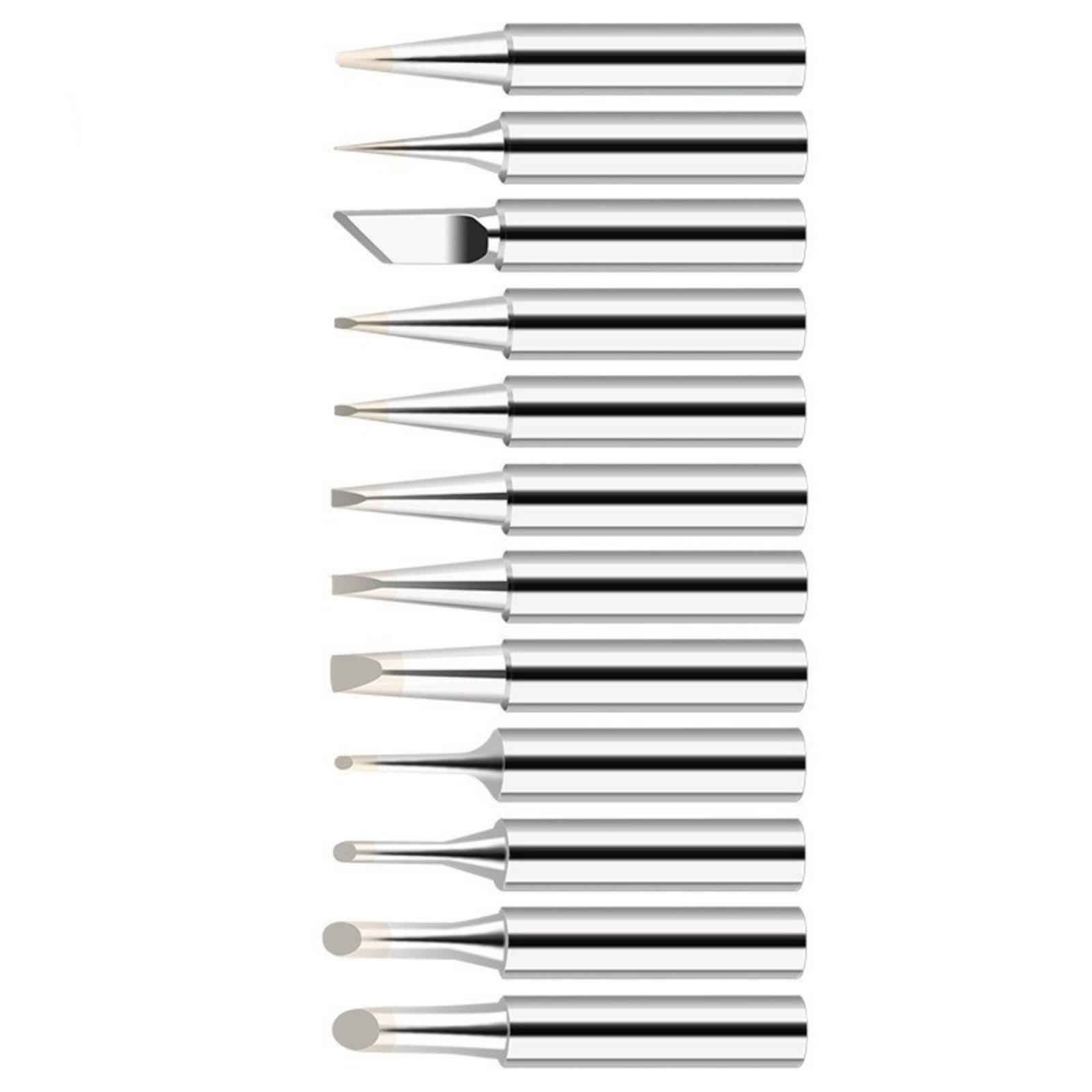 

Pack Of 12 900M T Series Soldering Iron Tips Multiple Size Optimized Heat Distribution Suitable For 936 Welding Stations