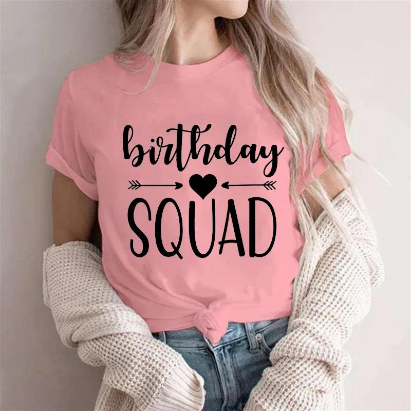 It's My Birthday T-shirt Friends Girls Birthday Squad Team Crew Party Group Tee Shirt 2024 Y2k Funny Graphic Tops Women Clothing
