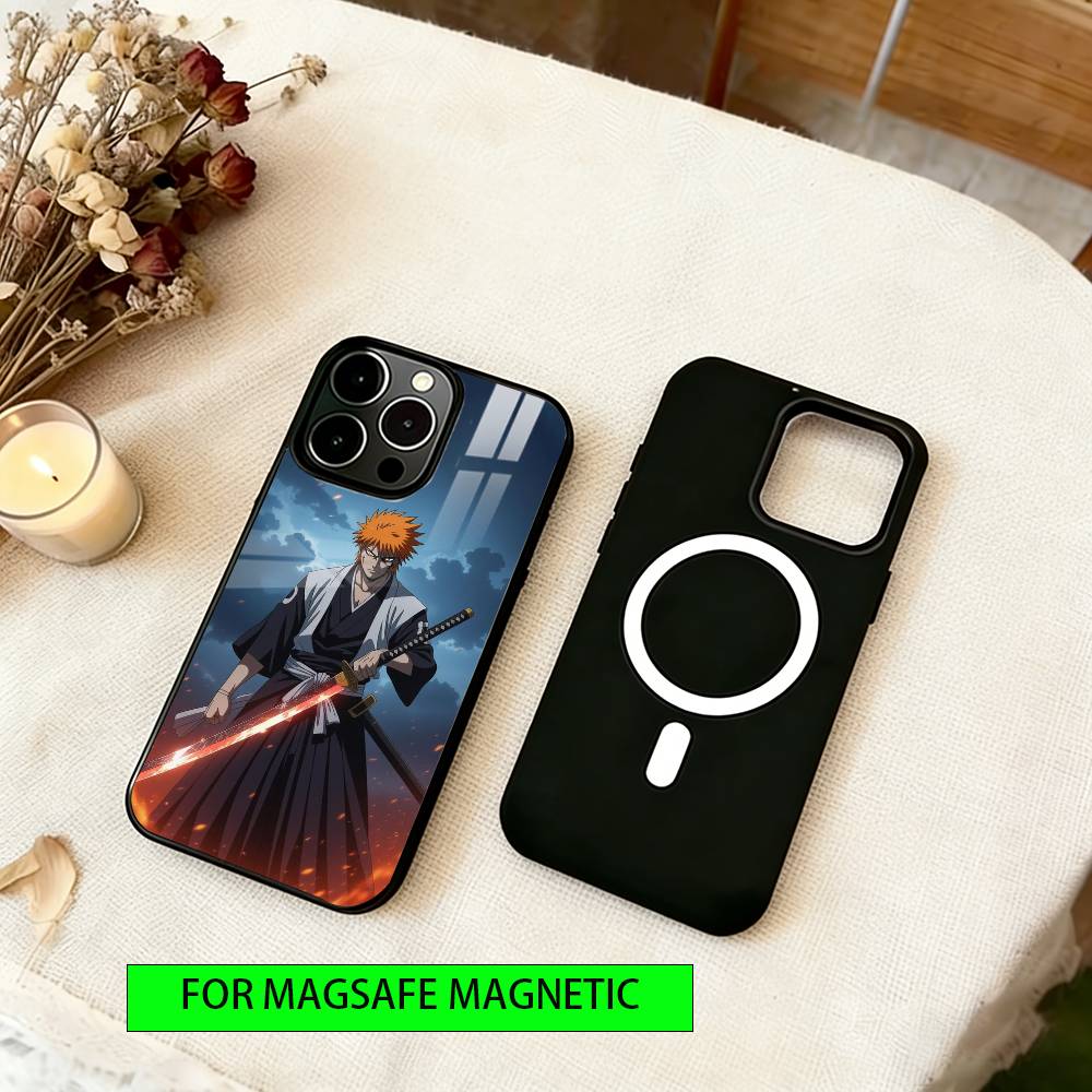 

Bleach Phone Case For iPhone17,16,15,14,13,12,11 Plus,Pro Magnetic with Magsafe Wireless Charging iPhone17ProMax