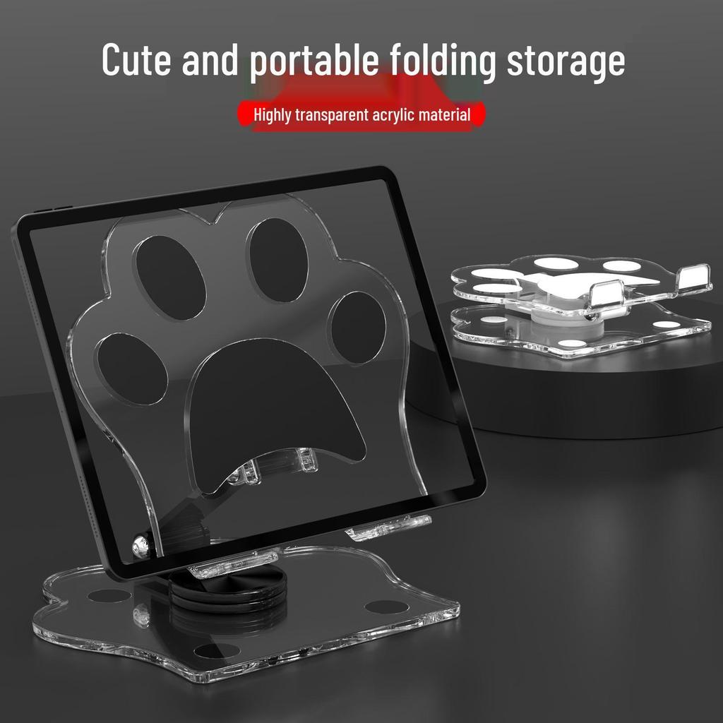 Foldable Cat Paw Phone & Tablet Stand: Rotating Holder for Desk, Office, and Live Broadcasts