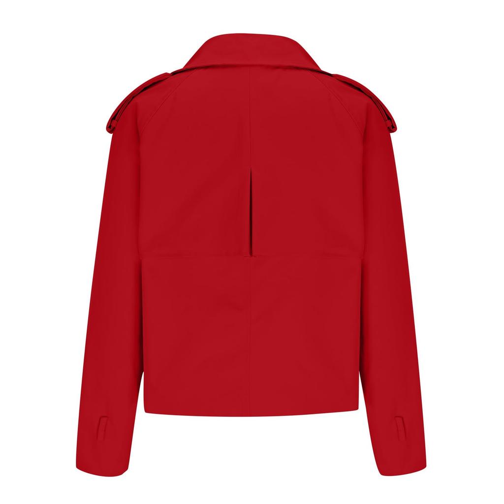 Dámská módní ležérní kapsičková krátká dvouřadá větrovka