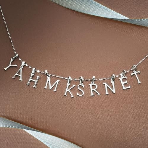 Lala Christie Initial Pendant Necklace, PT900 Platinum, Size Small, for Men and Women