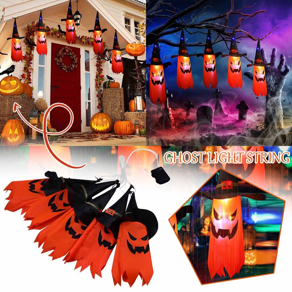 Halloween Funny Light String LED Battery Box Light String Skeleton Carnival Festival Party Yard Festival Decoration, Without Battery