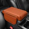 Leather Car Armrest Mat With Side Storage Pockets For Sedans And SUVs Arm Rest Mat Center Console Protector Cover Interior