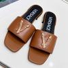 Womens Classic Square Toe Flat Slippers Genuine Leather Comfortable Indoor Outdoor Large Size