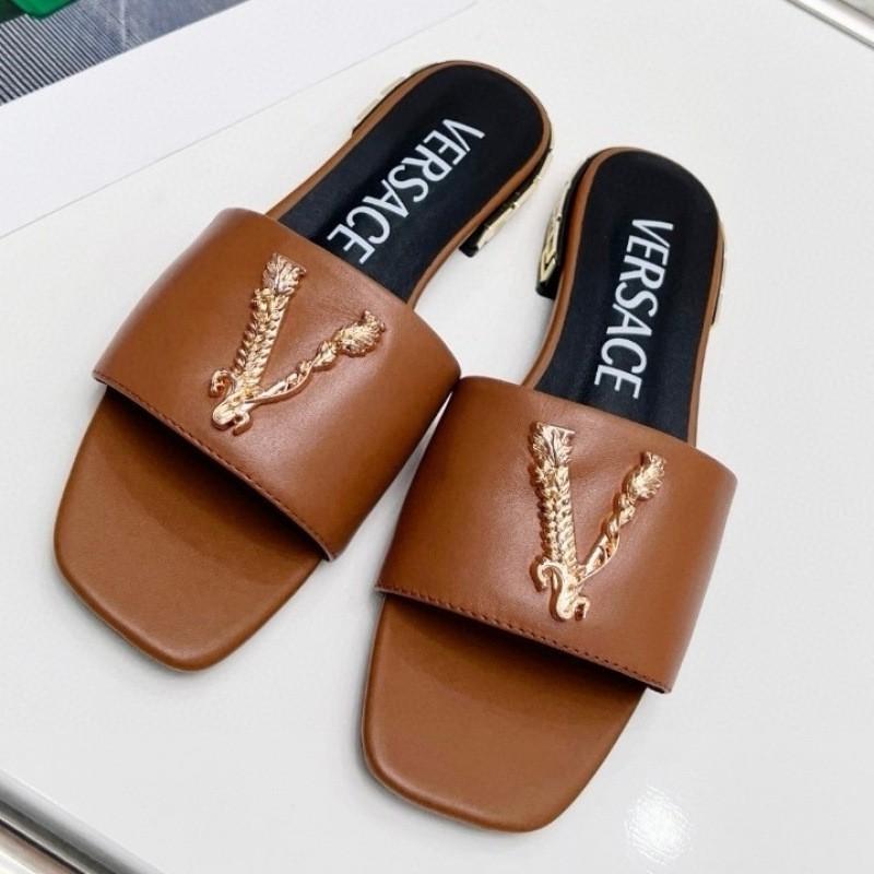 Womens Classic Square Toe Flat Slippers Genuine Leather Comfortable Indoor Outdoor Large Size