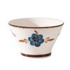 Hand painted rui blue hat bowl household ceramic tall rice bowl noodle bowl fruit bowl salad bowl