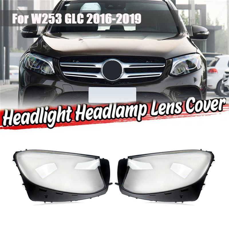 For Mercedes-Benz W253 GLC 200 250 300 2016-2019 Car Headlight Lens Cover Head Light Lamp Shade Shell Lens Case-A99D