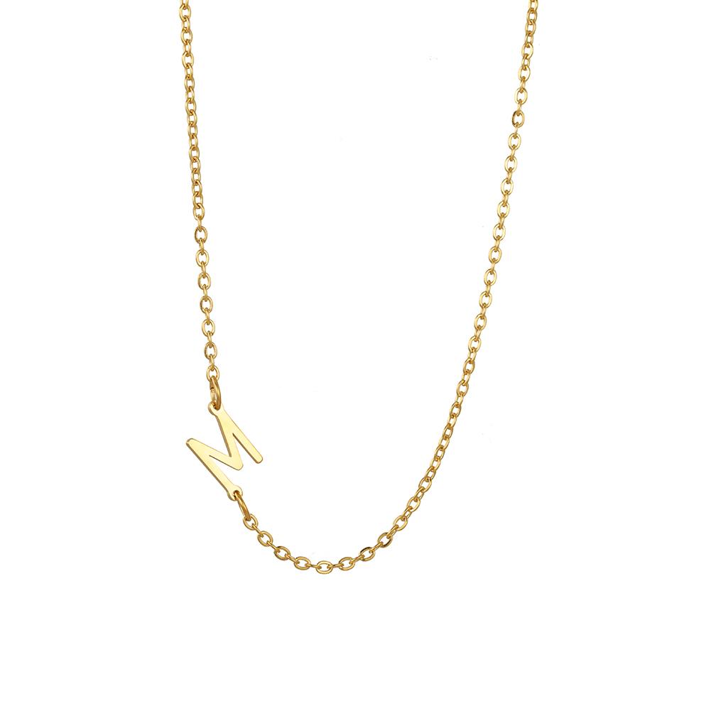

Cazador Sideways Tiny Letter Initial Necklaces A-Z Letters Necklace Stainless Steel Necklace For Women Gift Anniversary Jewelry Silver&40-45cm
