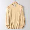 310g Heavyweight Vintage Pure Cotton Simple Pocket Design Solid Color Long-Sleeve T-Shirt for Men Casual Loose Round Neck Base Shirt