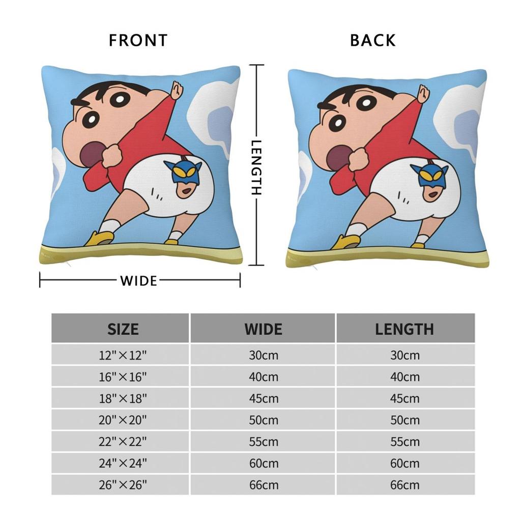Crayon Shin-Chans Cartoon Anime Pillowcase Merch Soft Cushion Cover Decor Throw Pillow Case Cover Sofa Multiple Sizes
