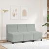 Modular Sofa Without Armrests Light Gray 55 Cm Velvet