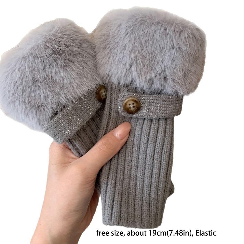 New Knitted Knitted Gloves Solid Color Elastic Half Finger Mitten Soft Fingerless Gloves Autumn and Winter