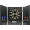 Electronic Dartboard E-Dartboard with Doors, Wood Look, LED Display, Voice Announcements, 6 Darts, 24 Replacement Tips