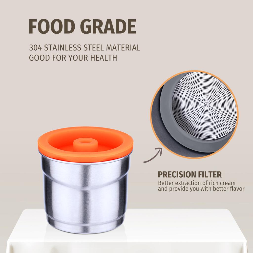 Reusable Coffee Capsule Cup Stainless Steel Coffee Filter Fit for     Cafe Accessory