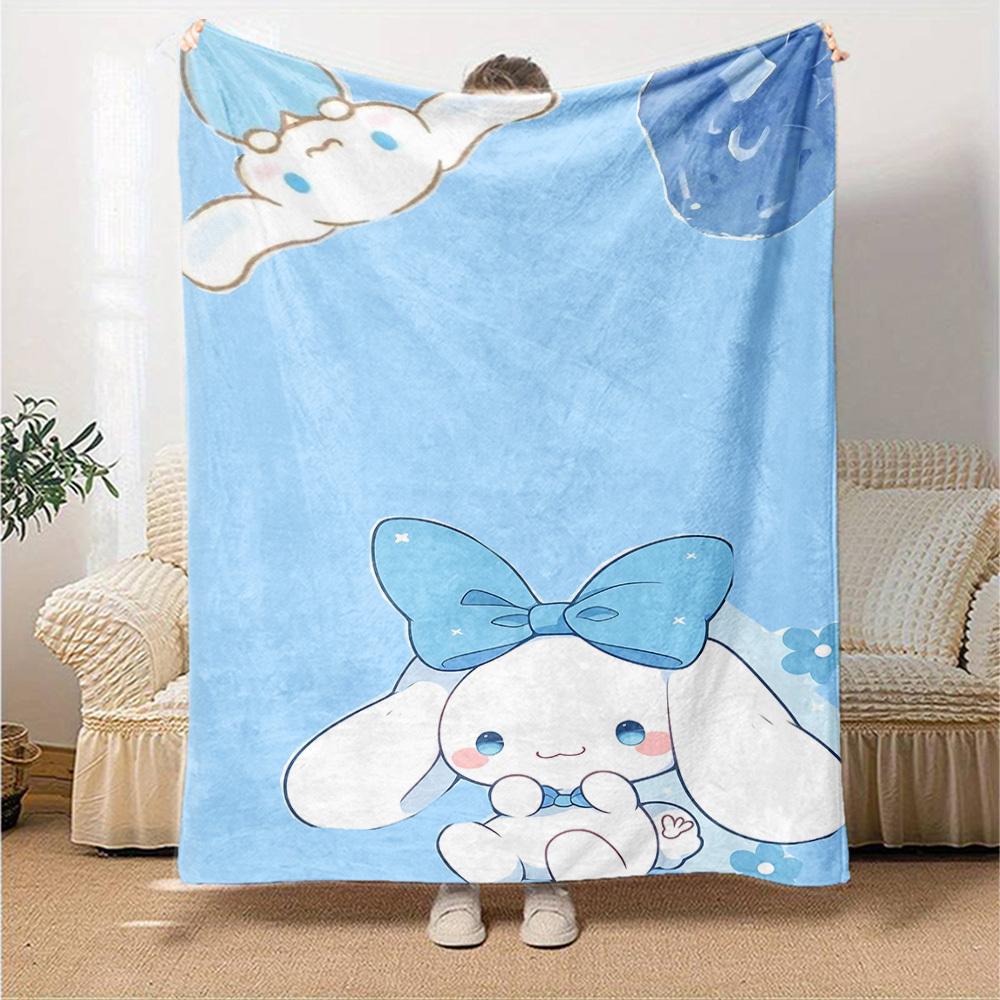 1pc rabbit bow blanket Lightweight Flannel Throw for Sofa Bed Travel Camping Livingroom Office Couch Chair