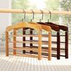 1Pc Premium Space-Saving Multi-Tier Wooden Pants Hanger - Durable Composite Wood Organizer For Ties, Scarves & More