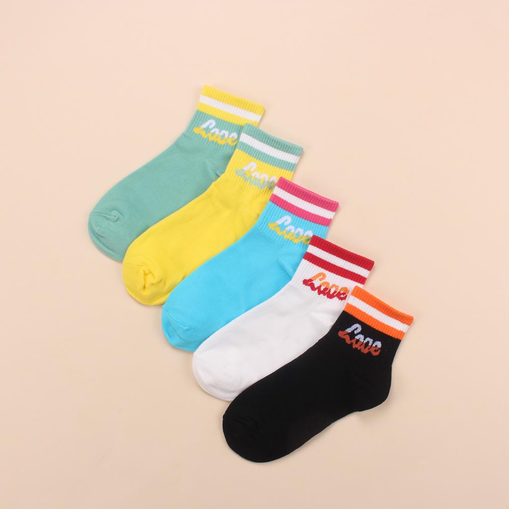 5 Pairs/Lot Women Girls Fashion Casual Vintage Cotton Socks Summer Ankle Socks