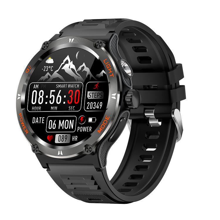 

Умные часы KT76: Прочный, водонепроницаемый, Bluetooth-вызовы, мониторинг здоровья, фонарик в комплекте