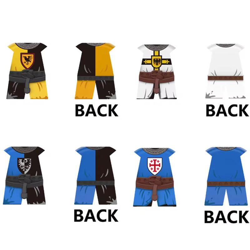 Blocs de Construction Médiévaux Soldat Figurine Accessoires Capes Boucliers Casques Lances Arbalètes Armures Briques Couteau Supports Jouet Cadeau