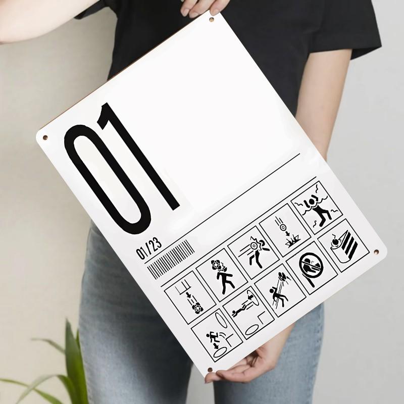 

Creative Number Metal Tin Sign Wall Art Modern Minimalist Home Office Study Room Decorative Hanging Ornament 20x30cm（7.8x11.8inch）
