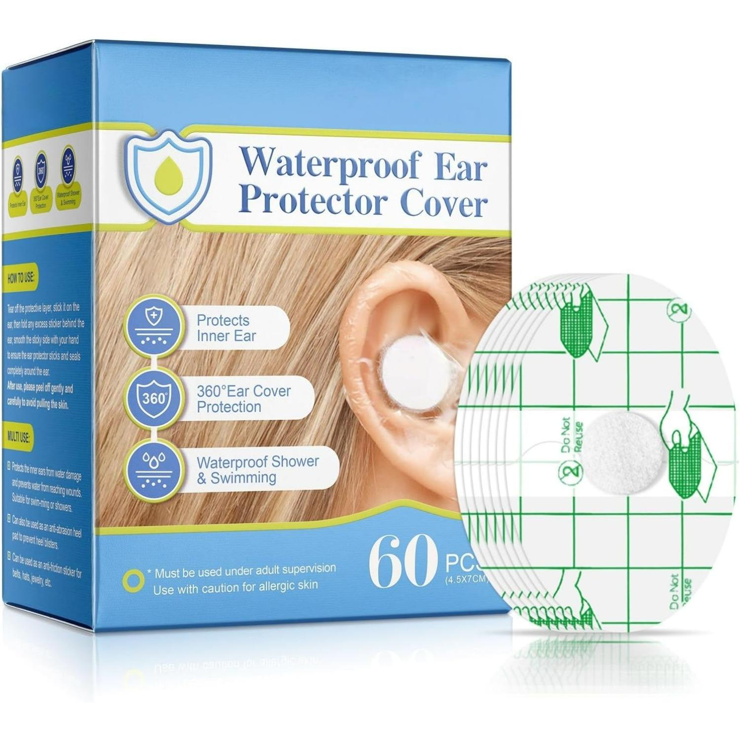 

Waterproof Ear Protector Covers for Shower & Swimming, Soft Breathable Ear Covers with Absorbent Cotton, Universal Size for Daily Use E6