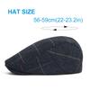 Newsboy Cap Men Winter Thick Warm Vintage Herringbone Casual Stripe Berets Flat Hat Peaked Cap Adjustable