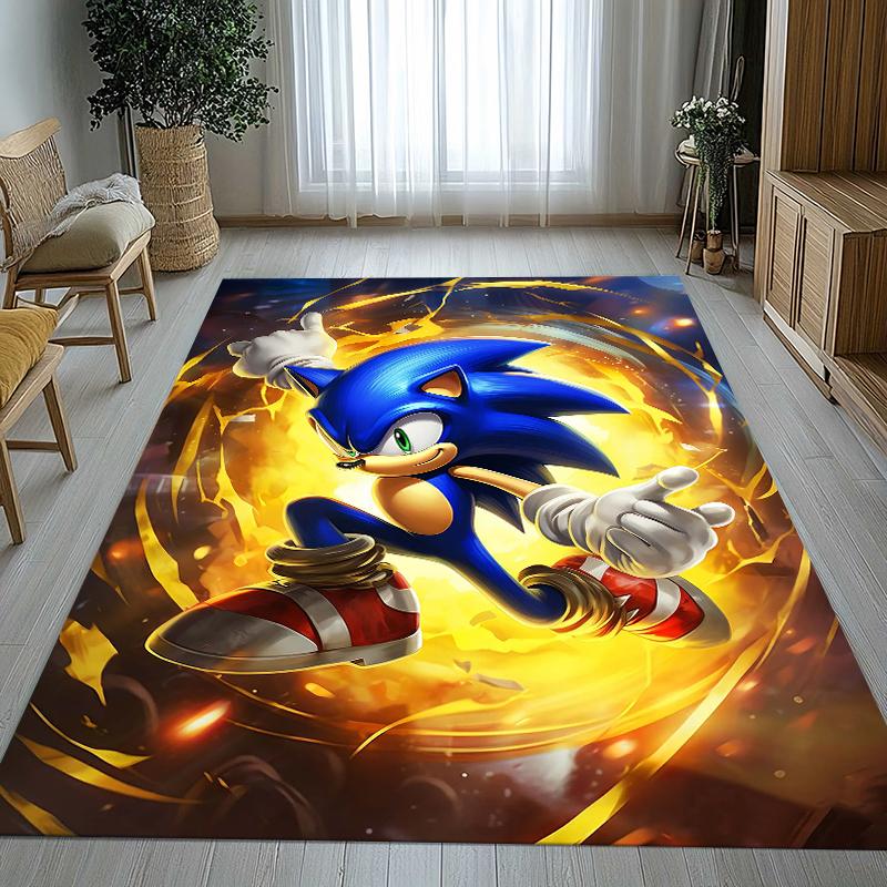 Retro S-Sonic Cartoon Games Living Room Non-Slip Area Rug Soft Carpet for Bedroom Kids Playroom Sofa,Home Decor Doormat Gift