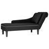 Chaise Longue with Cushion and Right Armrest Black Velvet