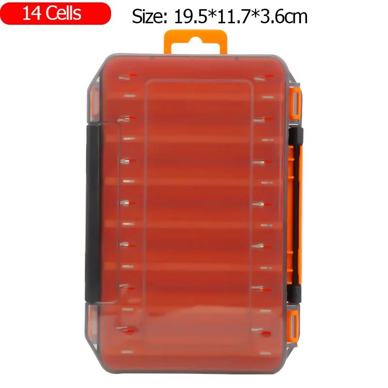 Fishing Tackle Box 12 14 Compartments Fishing Accessories Lure Hook Storage Case Double-Sided PP Fishing Tool Organizer Boxes