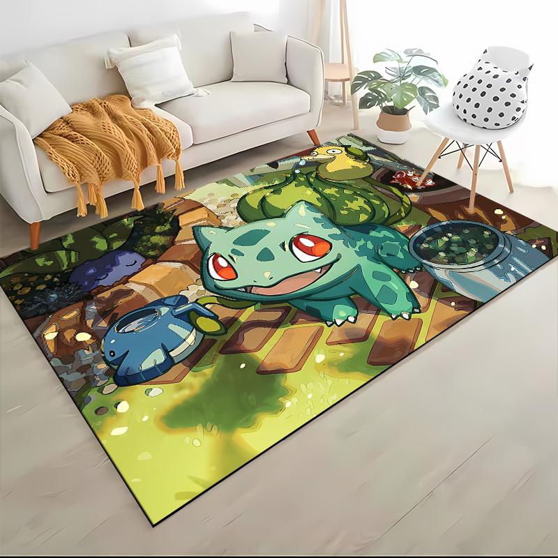 Pokemon Bulbasaur Cartoon Pattern Living Room Bedroom Carpet Bedside Floor Mat 15 Size Kid s Room Cloakroom Play Mat Area Rug 40cm x 60cm