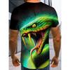 Men's T-Shirt Quick Drying Tops Summer Fashion Street Short Sleeve Tee Shirts Snake 3D Graphic Print Tees Oversized Male Clothing