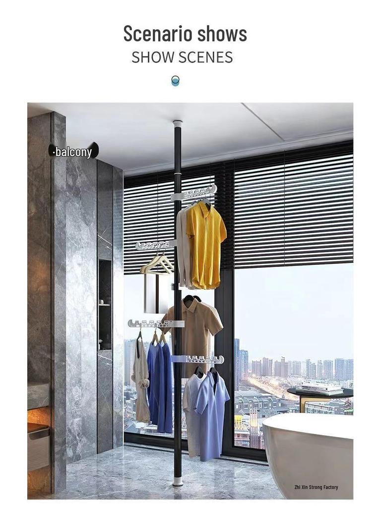 Freestanding Heavy-Duty Clothes Rack for Balcony, Bathroom, or Bedroom (No Drilling Required)