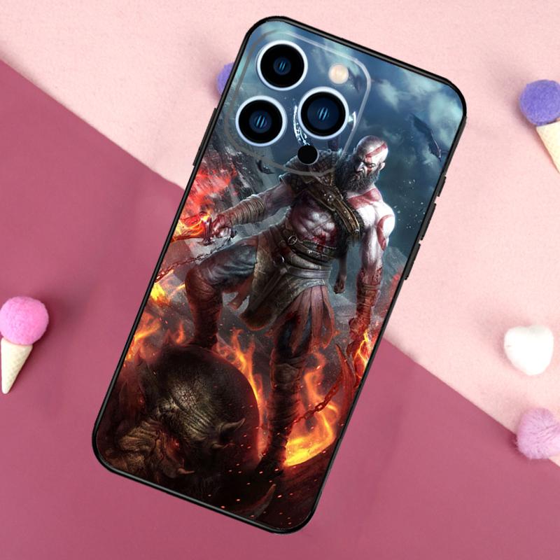 God of War Game Phone Case For iPhone 14 12 11 13 Pro Max Cover on iPhone 13 Mini X XS Max XR Coque