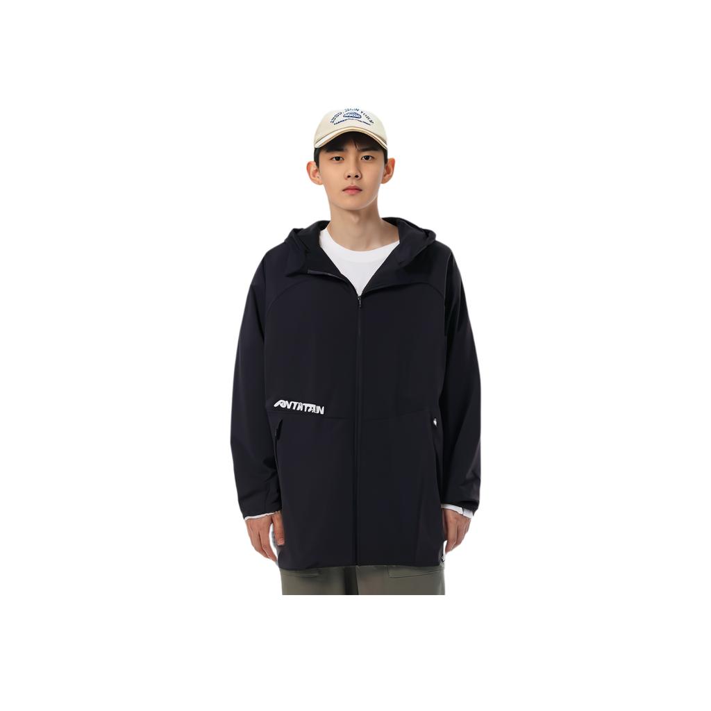 Anta Lettered Hooded Loose Jacket Men Jackets Basic-Black 952447701-3