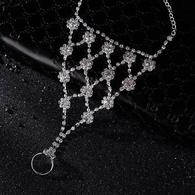 Elegantní kamínková svatební plážová bosá ozdoba na kotník