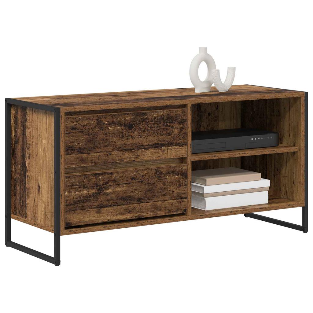 TV Stand 100 X 36 X 49.5 Cm Reclaimed Wood Engineered Wood