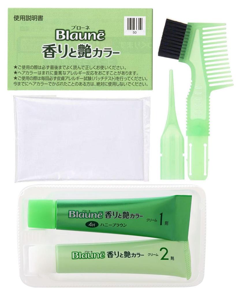 Blaune Fragrance and Gloss Color Cream 4H Honey Brown 1 piece [Quasi-drug] (x 1)