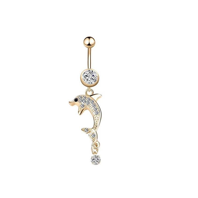 Einfacher Mode Zirkonium Bauchnabelring Damen Personalisierter Piercing Schmuck Herz Schmetterling Bauchnabelring Zubehör