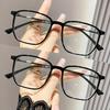 2 Pairs Square Frame Non-Prescription Glasses Ultra-Light PC Frames Non-Diopter Lenses Stylish Gift for Friend
