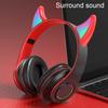 Bluetooth-compatible Headphone LED Devil Ear HiFi Glowing Cute Stereo Bass Wireless Headset