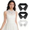 Jeweled Rhinestones False Collar Beaded Lace Spread Lapel Graceful Art Collar Sweet Shawl False Decorative Shawl