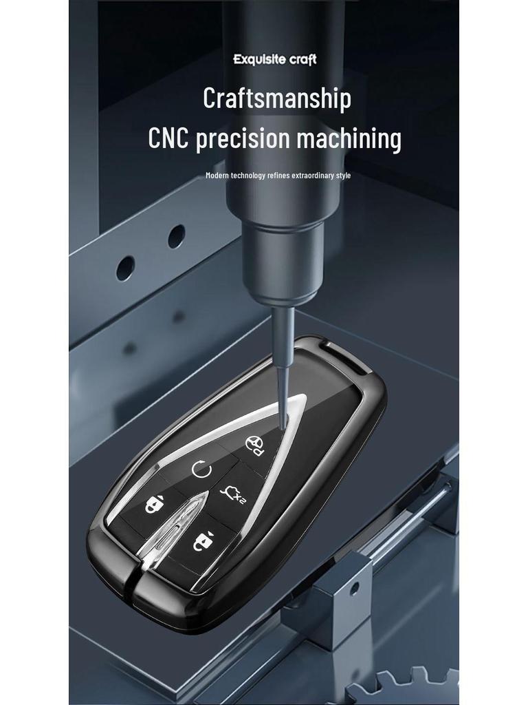Changan Qiyuan A05/A06/A07 Remote Key Cover: Metal Shell with Leather Snap Button for Q05 125MAX